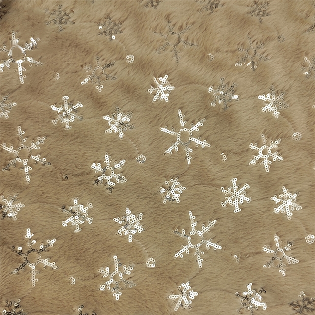 velvet snowflake pattern embroidered sequin velvet fabric