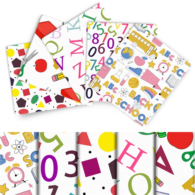 back to school fabric set
