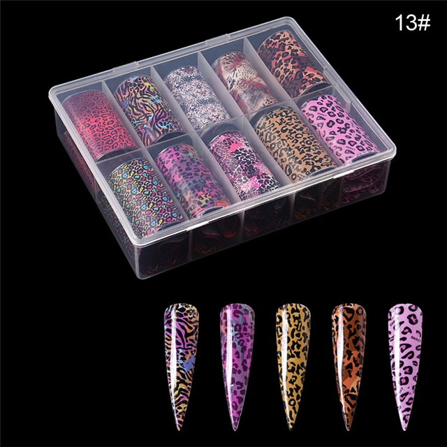 PET cartoon leopard butterfly star transfer paper nail art stickers