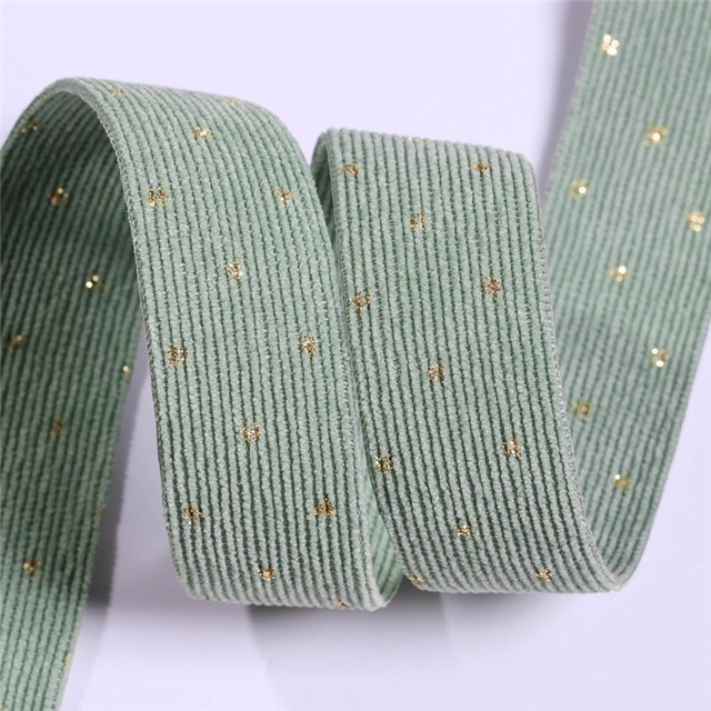 double sided corduroy hot stamping ribbon(20 yard/roll) green,25mm(1