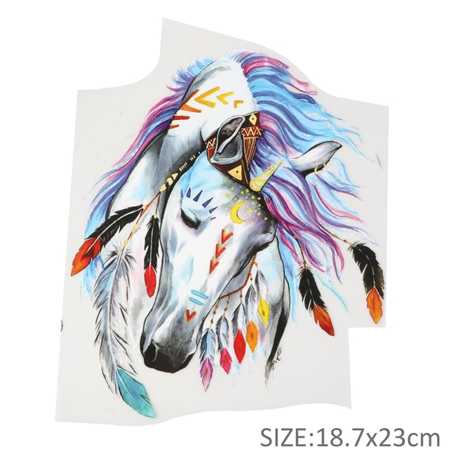 personalized colorful horse head heat transfer Iron on stickers