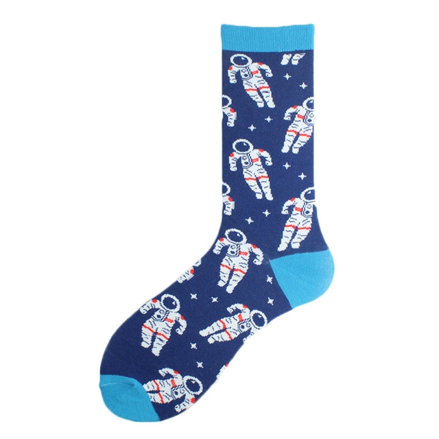 free size cotton star spaceship series cotton tube socks 4#