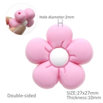 food grade silica cartoon flower bead accessories (with hole), pink