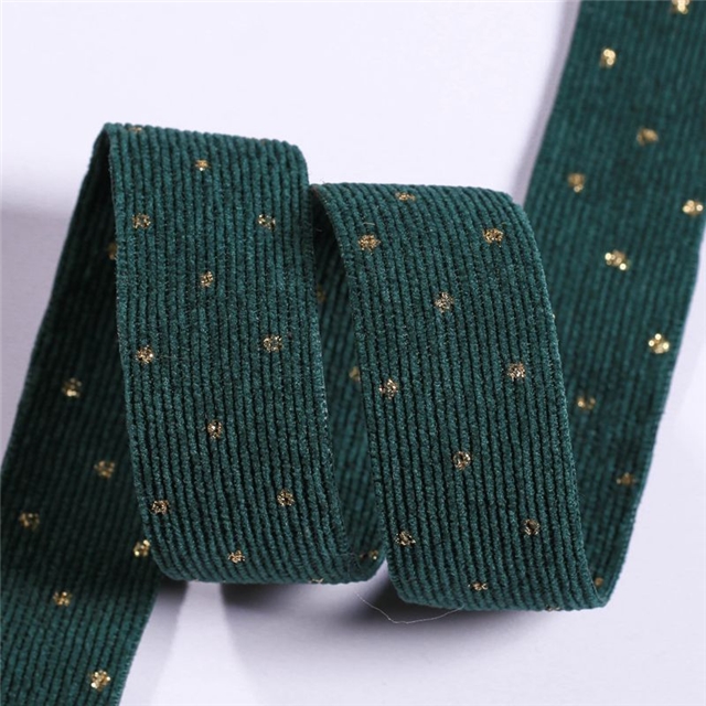 double sided corduroy hot stamping ribbon(20 yard/roll) dark green,25mm(1
