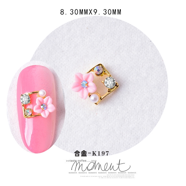 alloy+rhinestone flower water drop alloy diamond nail art decoration