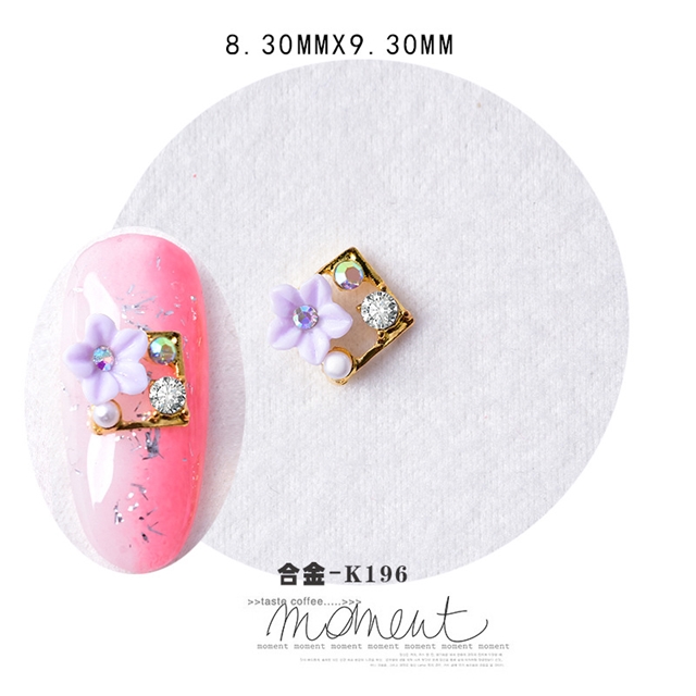 alloy+rhinestone flower water drop alloy diamond nail art decoration