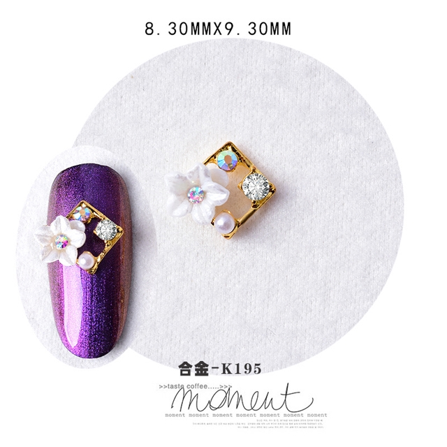 alloy+rhinestone flower water drop alloy diamond nail art decoration