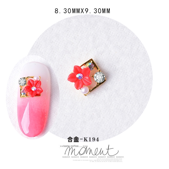 alloy+rhinestone flower water drop alloy diamond nail art decoration