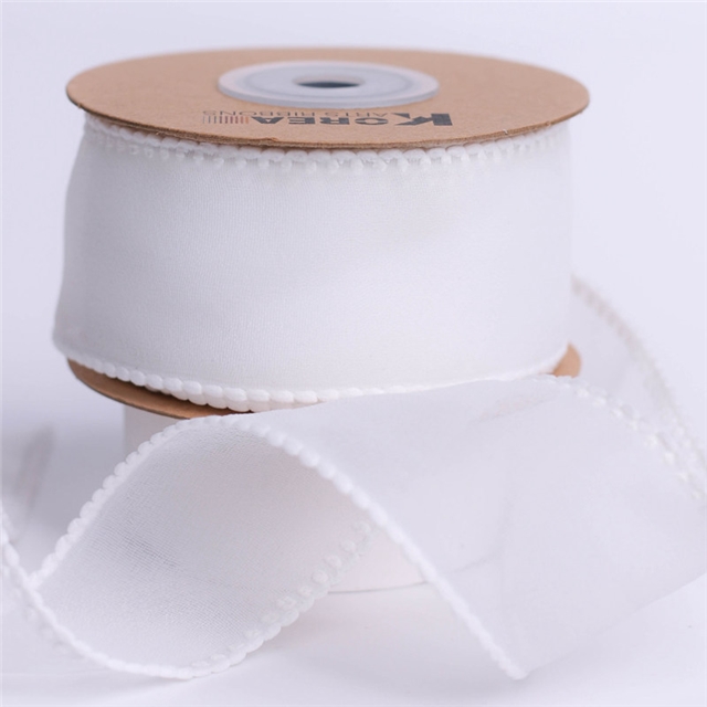 snow gauze fabric solid color lace crochet snow gauze ribbon 40mm(1.6