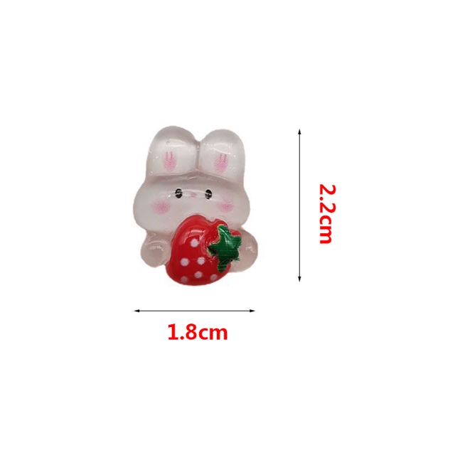 about: resin strawberry rabbit 3D resin accessories