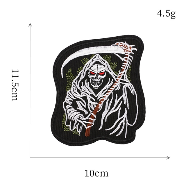 artificial silk halloween embroidery patch  grim reaper,11.5*10cm(4.5*4