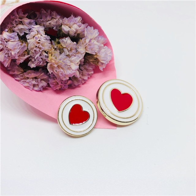 alloy heart dripping oil metal button