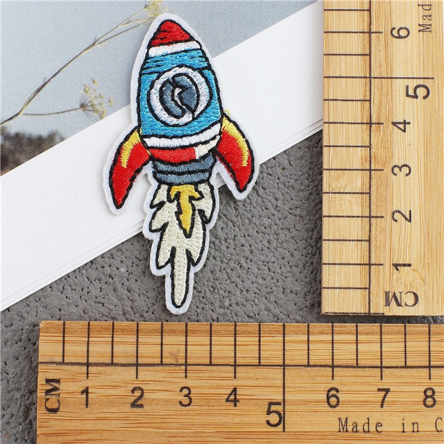 back with glue patch rocket embroidery patch (back with glue) 16#