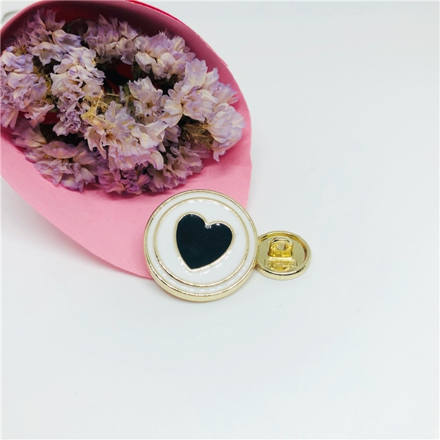 alloy heart dripping oil metal button