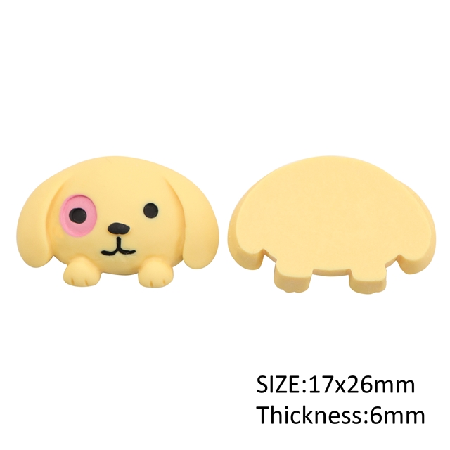 resin dog series 3d resin accessories yellow dog,17*26mm(0.7*1