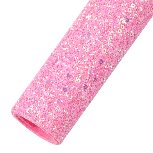 synthetic leather chunky glitter big small sequins mixed faux leather 20*33cm(7.9*13