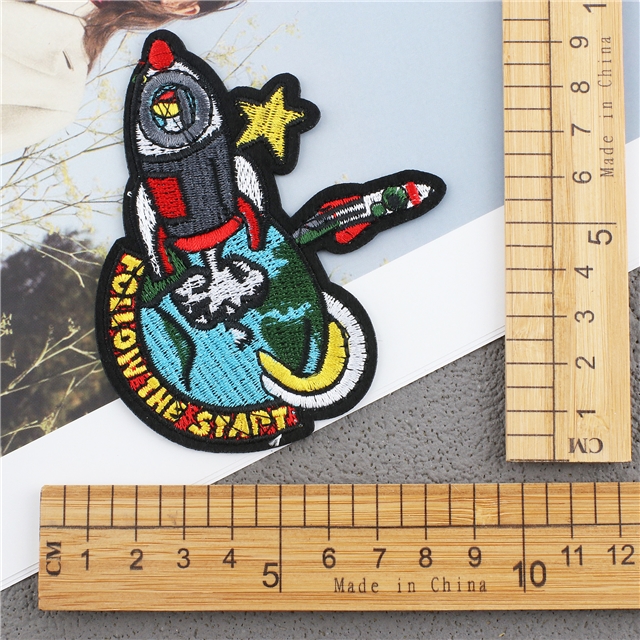 back with glue patch rocket embroidery patch (back with glue) 3#