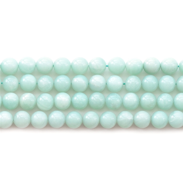 natural green amazon round beads strand