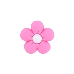 food grade silica cartoon flower bead accessories (with hole), rose  red 