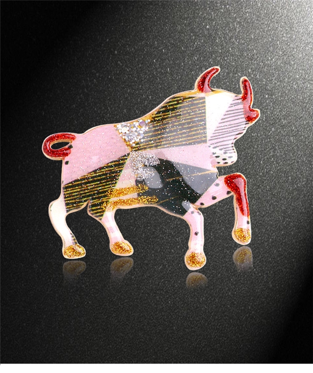 alloy cow brooch