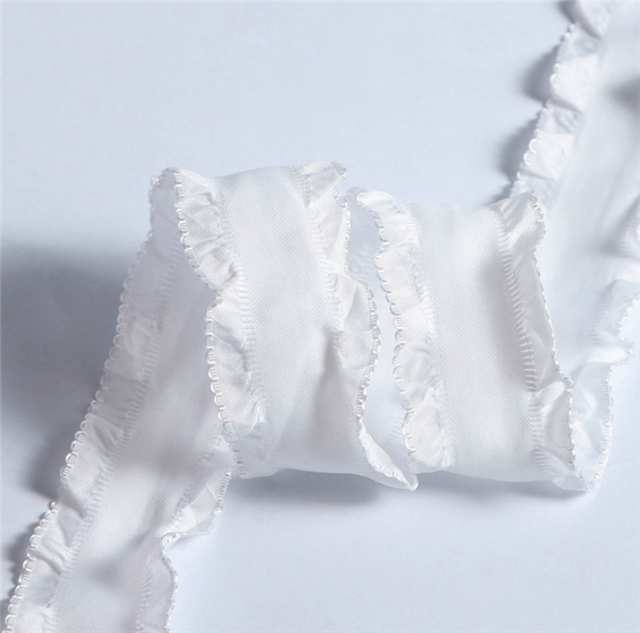 wavy two sided plain ribbon white,40mm(1.6