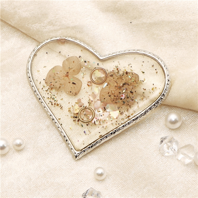 resin + alloy transparent agate resin phnom penh palette accessories 4#,heart,68*56mm(2.7*2.2