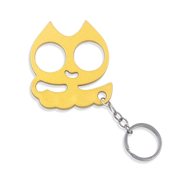 alloy Outdoor equipment self-rescue self-defense self-defense device cat keychain yellow 