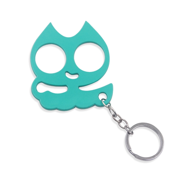 alloy Outdoor equipment self-rescue self-defense self-defense device cat keychain light green