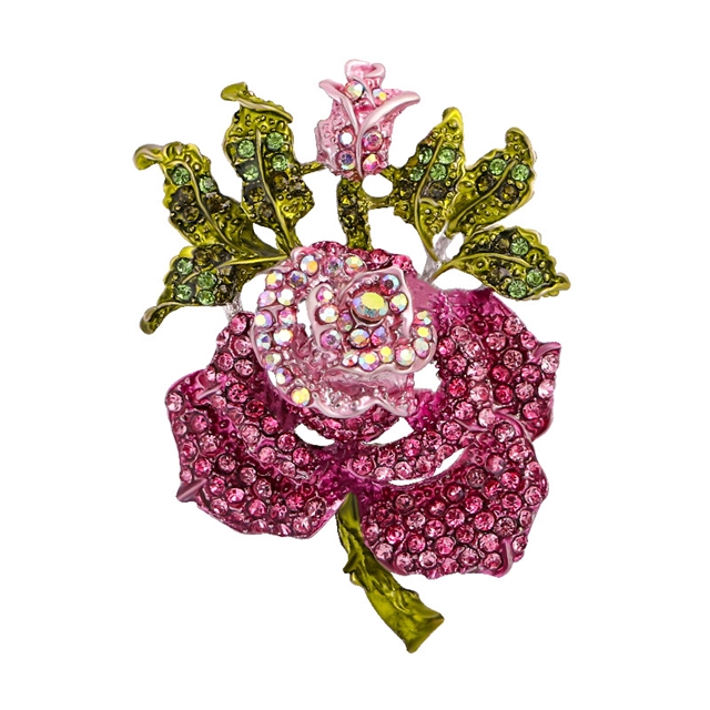 alloy rose brooch