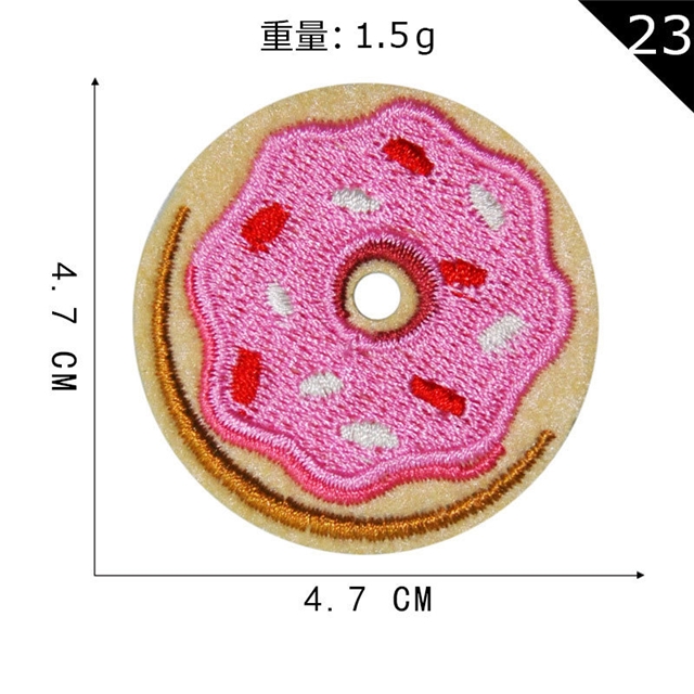 Food candy donuts embroidery cloth sticker (back with glue) 23
