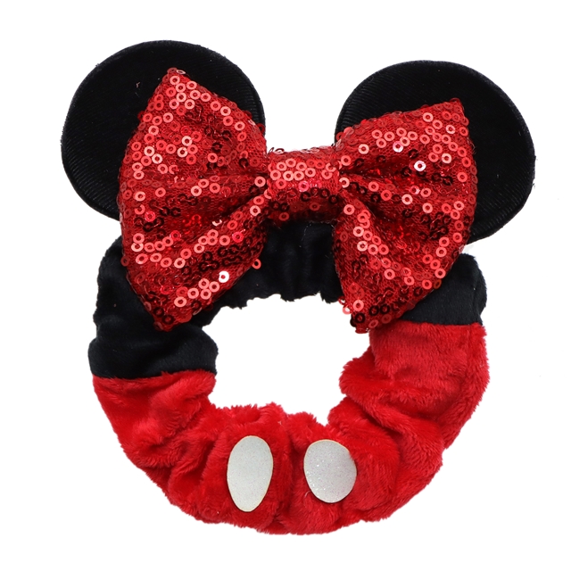 faux leather+fabric Mickey Christmas Velvet scrunchies Headband style 15