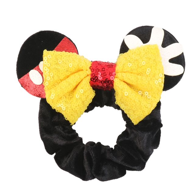 faux leather+fabric Mickey Christmas Velvet scrunchies Headband style 11