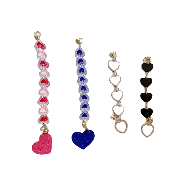 alloy+acrylic drop oil heart phone case chain accessories