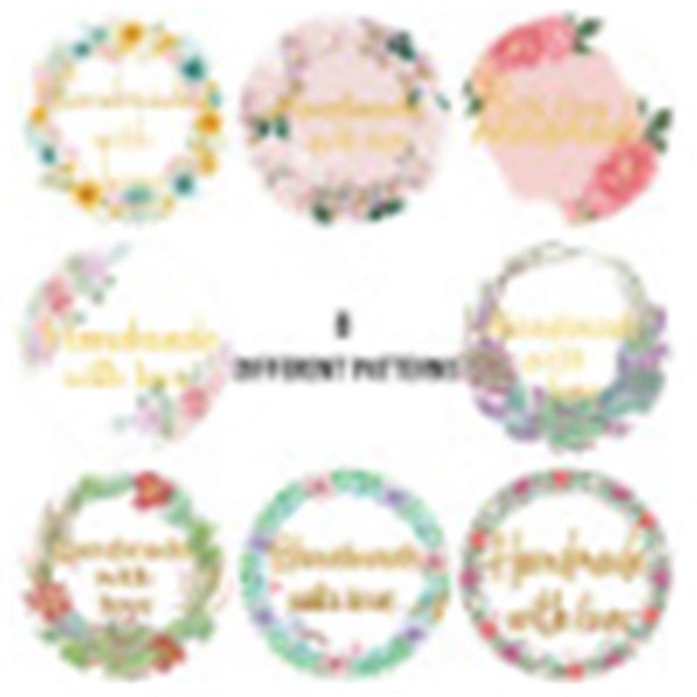 paper Hot Stamping Thank You Floral Decor Gift Sticker 8#,100pcs/pack