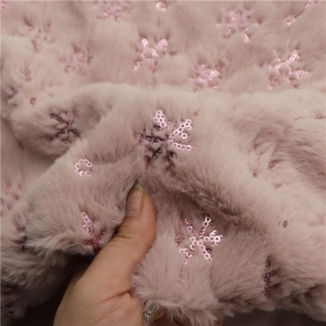 velvet snowflake pattern embroidered sequin velvet fabric