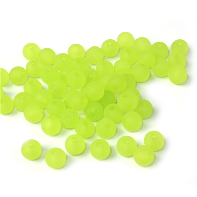 acrylic acrylic plain color frosted straight hole round beads green,6mm(0.24