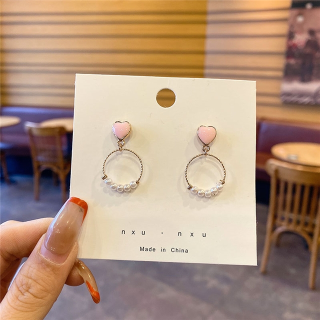alloy 925 silver stud earrings women