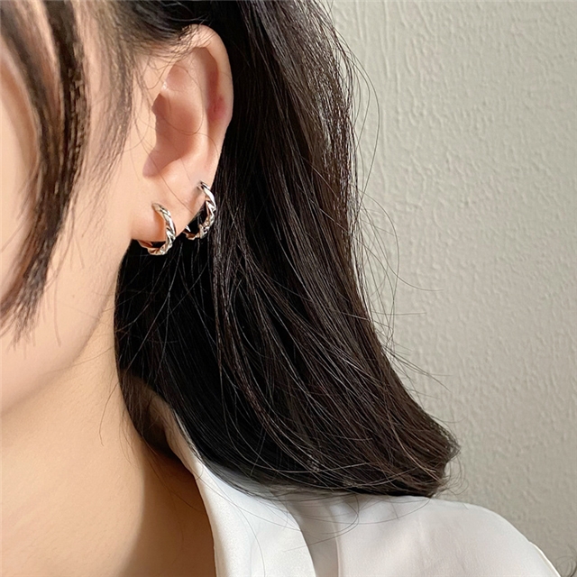 alloy 925 silver stud earrings women