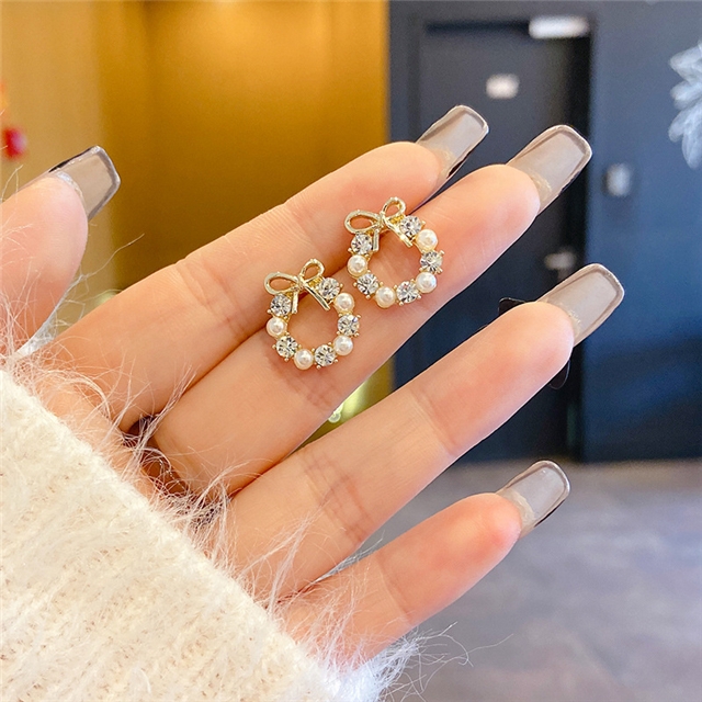 alloy 925 silver stud earrings women