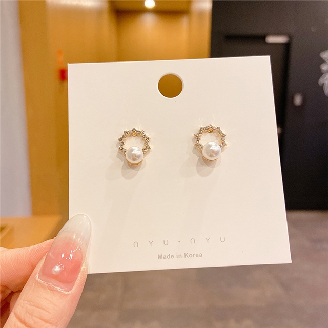 alloy 925 silver stud earrings women