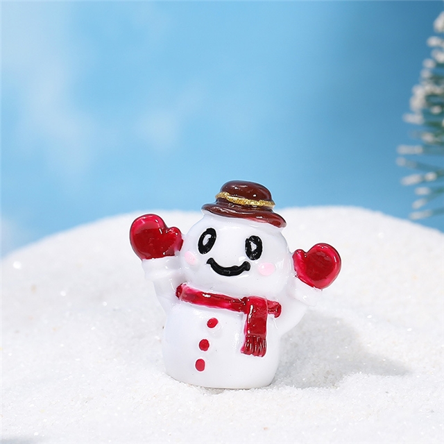 resin christmas snowman micro landscape resin ornament