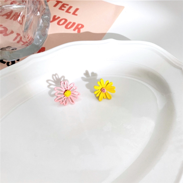 alloy Pink Fringe Earring Stud Earrings pink34 silver needle
