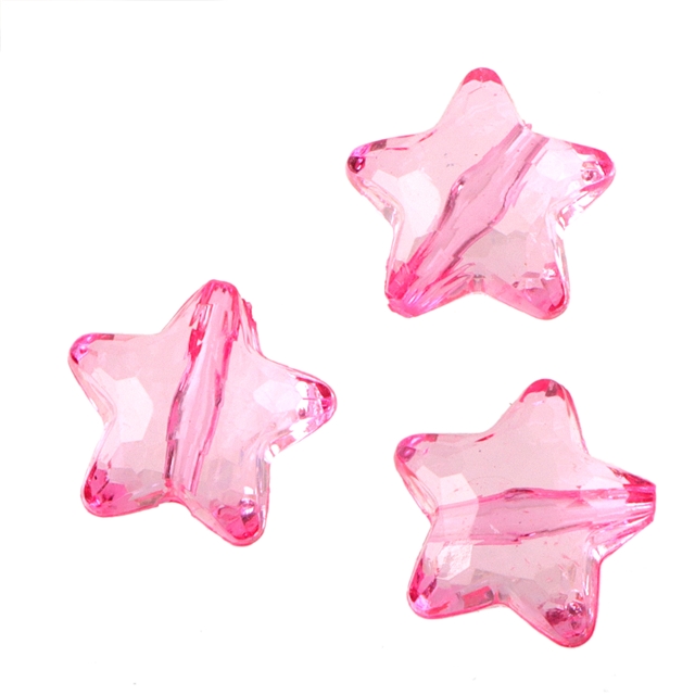 acrylic five pointed star acrylic beads（with holes） watermelon red,2.0cm(0.8