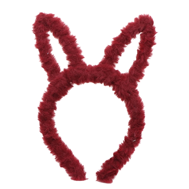 plush plush rabbit ears headband wine red