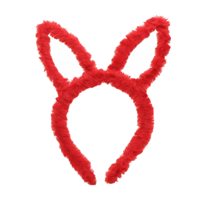 plush plush rabbit ears headband red
