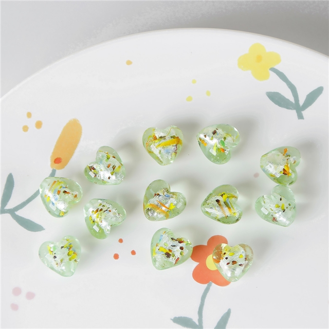 resin Cute hand painted glass beads love bead jewelry accessories