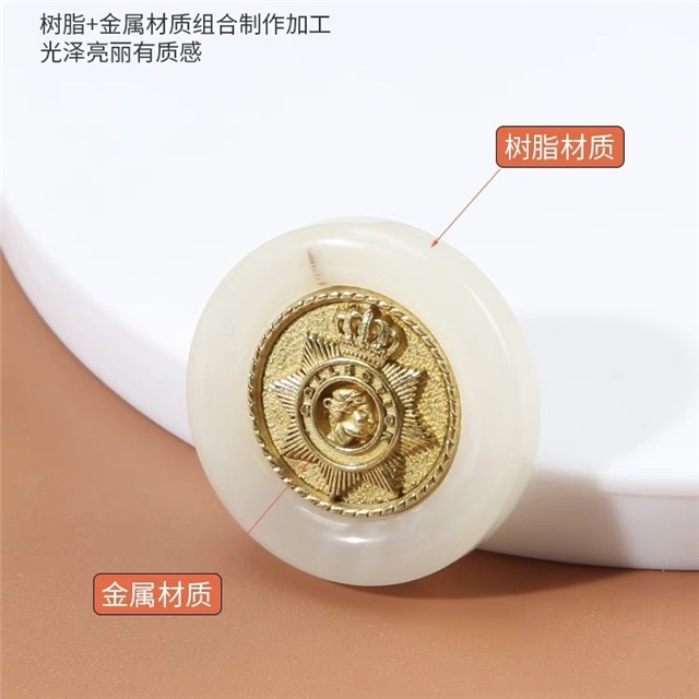 alloy+resin crown resin metal buttons