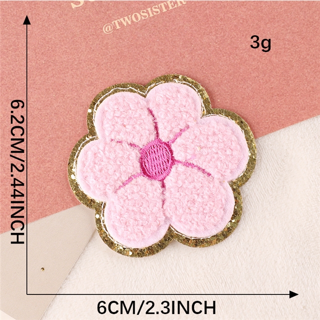 polyester thread pink series phnom penh chenille embroidered patch