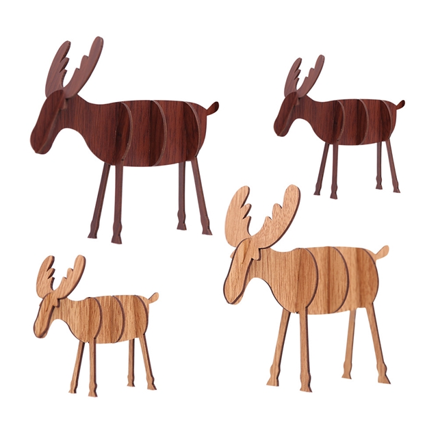 wooden christmas wooden deer ornaments