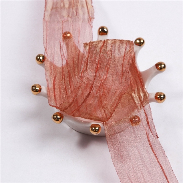 snow yarn wrinkles ribbon orange red,38mm(1-1/2